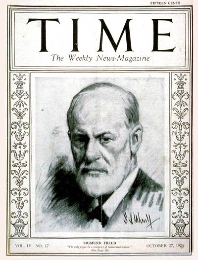 1924년 타임지 표지에 실린 지그문트 프로이트 초상