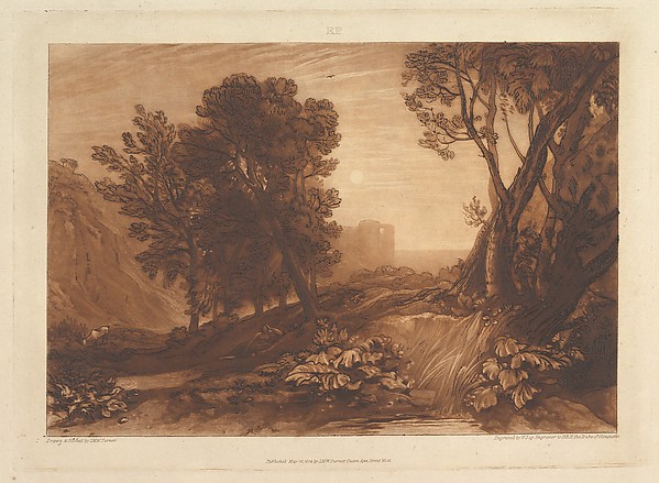 J. M. W. Turner의 판화 「Solitude, or The Reading Magdalen」에서 홀로 앉아 책을 읽는 인물