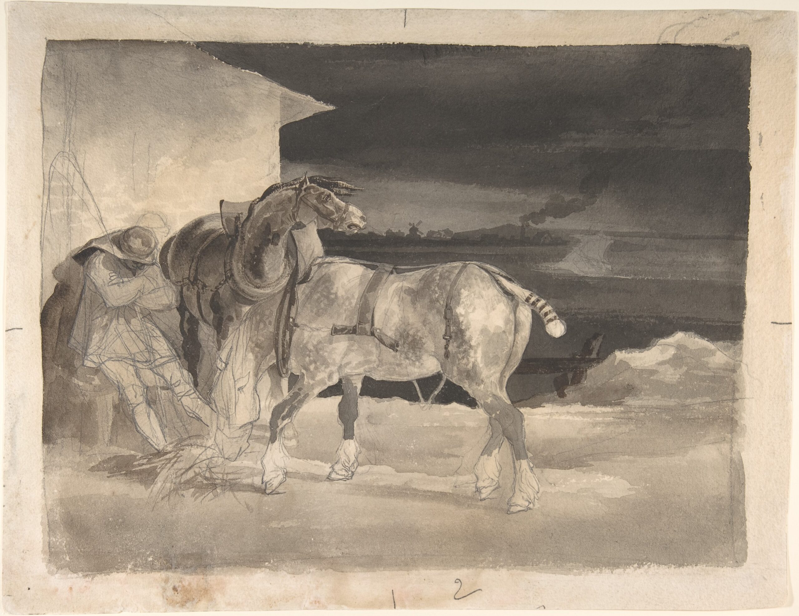Two Draft Horses with a Sleeping Driver, Théodore Géricault, 1820–22 · 메트로폴리탄 미술관