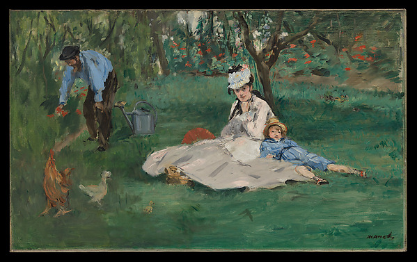 The Monet Family in Their Garden at Argenteuil — Edouard Manet, 1874