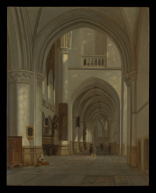 Interior of the Sint-Bavokerk, Haarlem — Job Adriaensz Berckheyde, ca. 1676