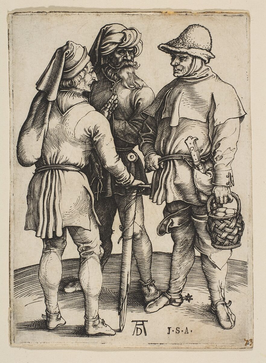 Albrecht Dürer의 Three Peasants in Conversation